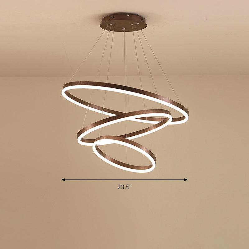 Acrylic Loop Shaped Chandelier Minimalist Elegant Coffee Light - Rebooters