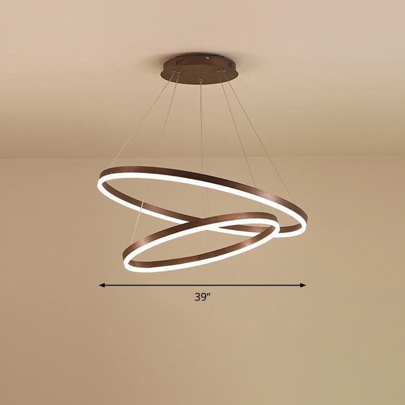 Acrylic Loop Shaped Chandelier Minimalist Elegant Coffee Light - Rebooters