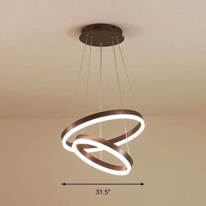 Acrylic Loop Shaped Chandelier Minimalist Elegant Coffee Light - Rebooters