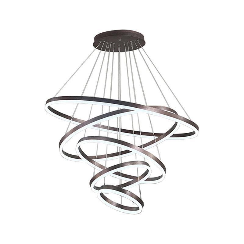 Acrylic Loop Shaped Chandelier Minimalist Elegant Coffee Light - Rebooters