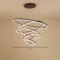 Acrylic Loop Shaped Chandelier Minimalist Elegant Coffee Light - Rebooters