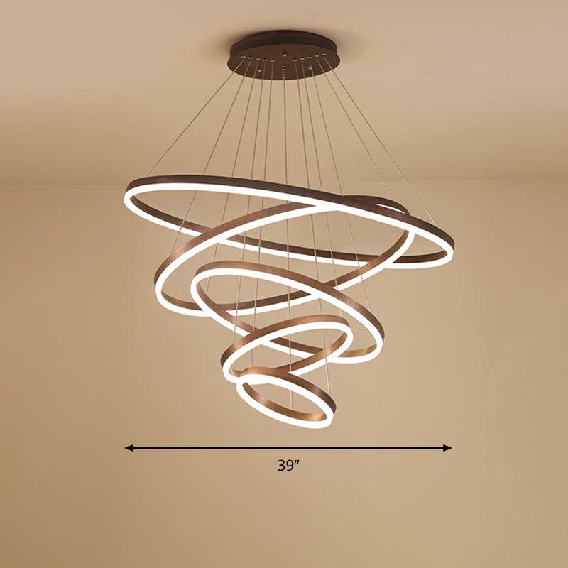 Acrylic Loop Shaped Chandelier Minimalist Elegant Coffee Light - Rebooters