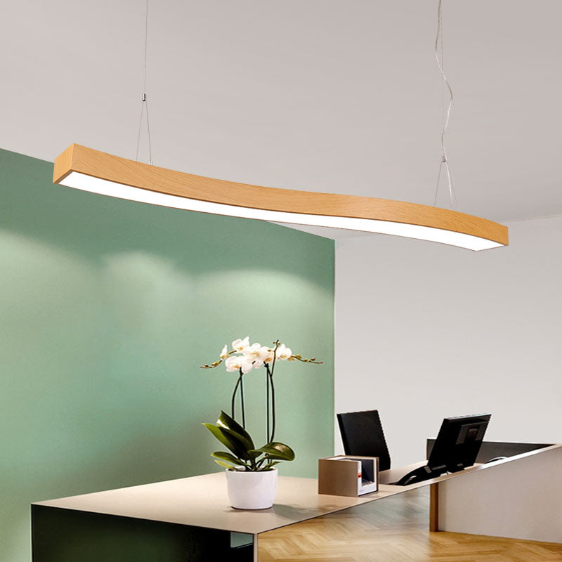 Wavy LED Pendant Chandelier Minimalist Metal Light for Office - Rebooters