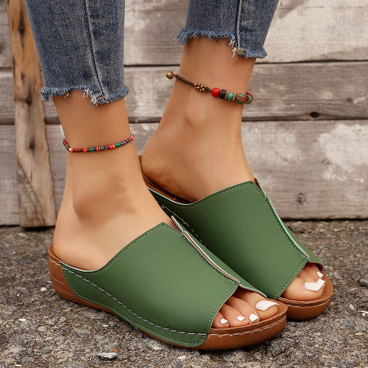 Women's Sandals Summer Casual Peep-toe Slides - Rebooters