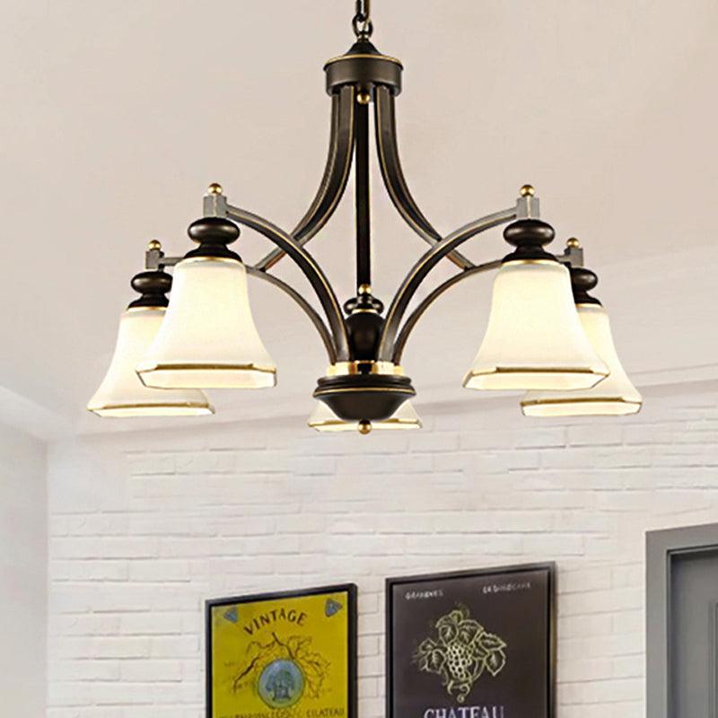 3/5/6 Lights Bell Shade Chandelier Antique Brass Fixture - Rebooters