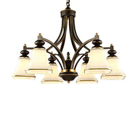3/5/6 Lights Bell Shade Chandelier Antique Brass Fixture - Rebooters