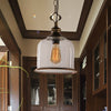 1/3 Light Pendant Lighting Classic Mason Jar Clear Glass Hanging Ceiling Light in Black Brass - Rebooters