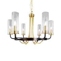 6/8 Lights Pendant Light Classic Tube Clear Glass Chandelier - Rebooters