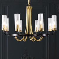 6/8 Lights Pendant Light Classic Tube Clear Glass Chandelier - Rebooters