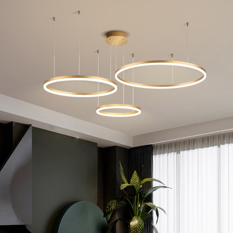 Aluminum Circular LED Pendant Lamp Simplicity Chandelier Light - Rebooters