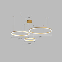 Aluminum Circular LED Pendant Lamp Simplicity Chandelier Light - Rebooters