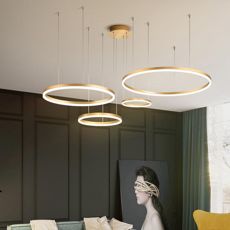 Aluminum Circular LED Pendant Lamp Simplicity Chandelier Light - Rebooters