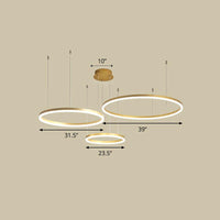 Aluminum Circular LED Pendant Lamp Simplicity Chandelier Light - Rebooters