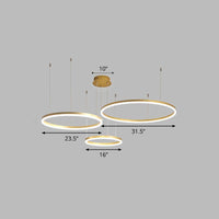Aluminum Circular LED Pendant Lamp Simplicity Chandelier Light - Rebooters
