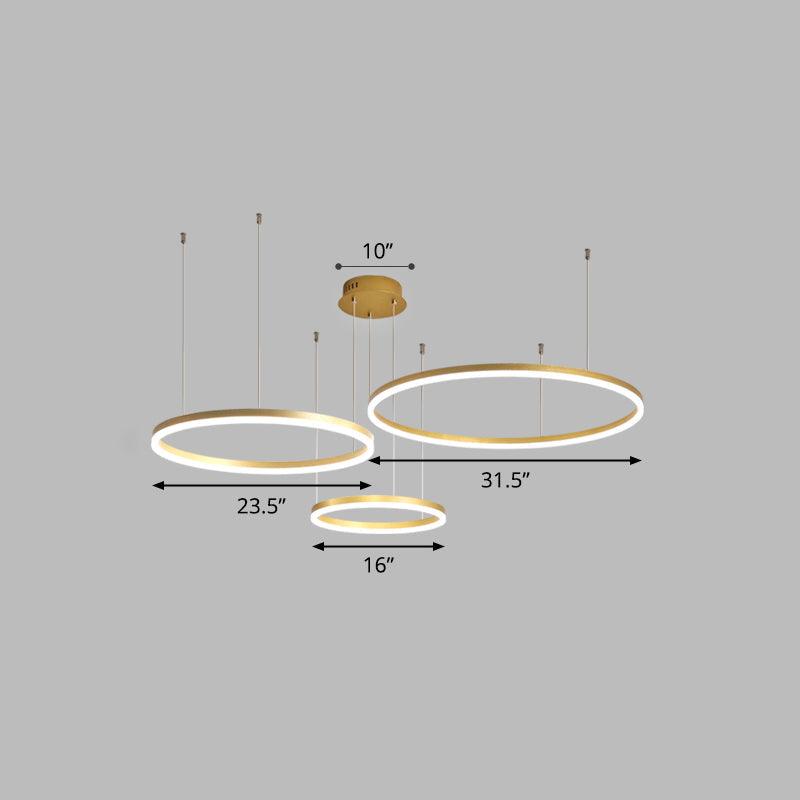 Aluminum Circular LED Pendant Lamp Simplicity Chandelier Light - Rebooters