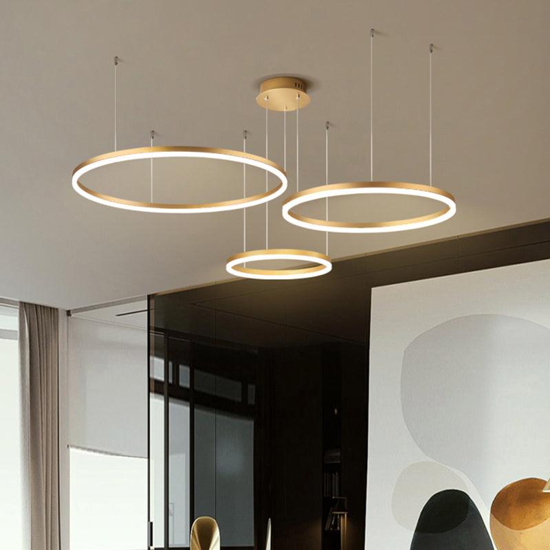 Aluminum Circular LED Pendant Lamp Simplicity Chandelier Light - Rebooters
