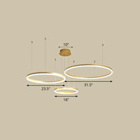 Aluminum Circular LED Pendant Lamp Simplicity Chandelier Light - Rebooters