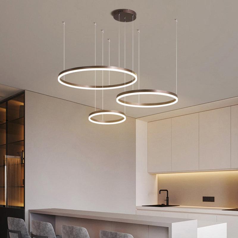 Aluminum Circular LED Pendant Lamp Simplicity Chandelier Light - Rebooters