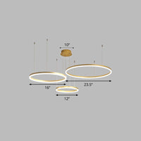 Aluminum Circular LED Pendant Lamp Simplicity Chandelier Light - Rebooters
