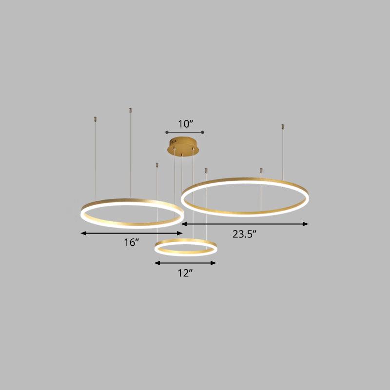 Aluminum Circular LED Pendant Lamp Simplicity Chandelier Light - Rebooters