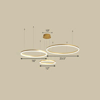 Aluminum Circular LED Pendant Lamp Simplicity Chandelier Light - Rebooters