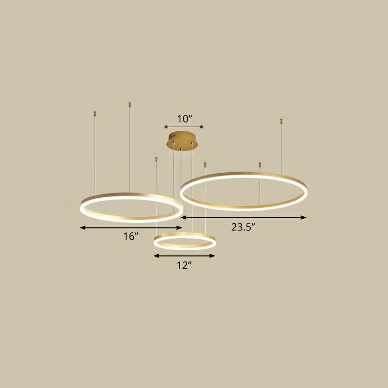 Aluminum Circular LED Pendant Lamp Simplicity Chandelier Light - Rebooters