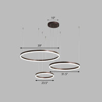 Aluminum Circular LED Pendant Lamp Simplicity Chandelier Light - Rebooters