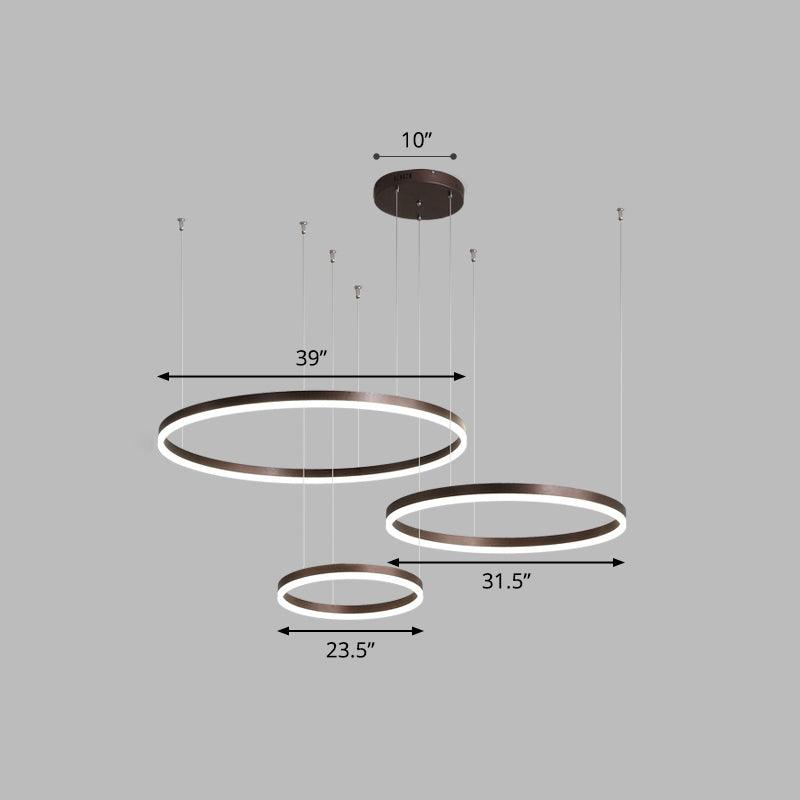 Aluminum Circular LED Pendant Lamp Simplicity Chandelier Light - Rebooters