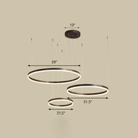 Aluminum Circular LED Pendant Lamp Simplicity Chandelier Light - Rebooters