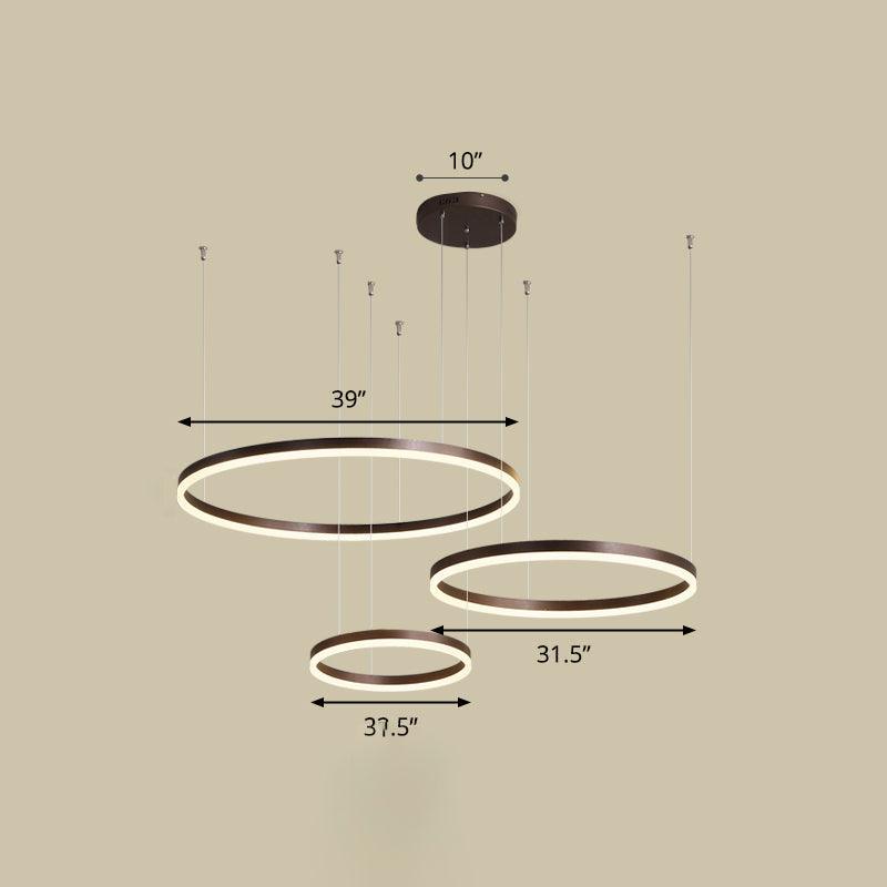 Aluminum Circular LED Pendant Lamp Simplicity Chandelier Light - Rebooters