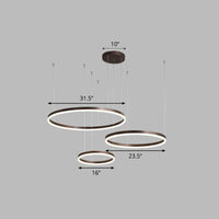 Aluminum Circular LED Pendant Lamp Simplicity Chandelier Light - Rebooters