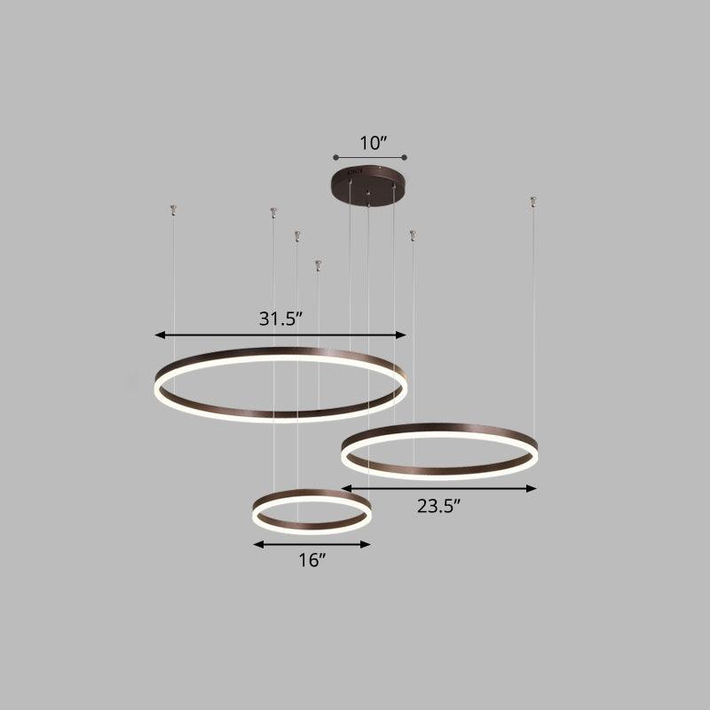 Aluminum Circular LED Pendant Lamp Simplicity Chandelier Light - Rebooters