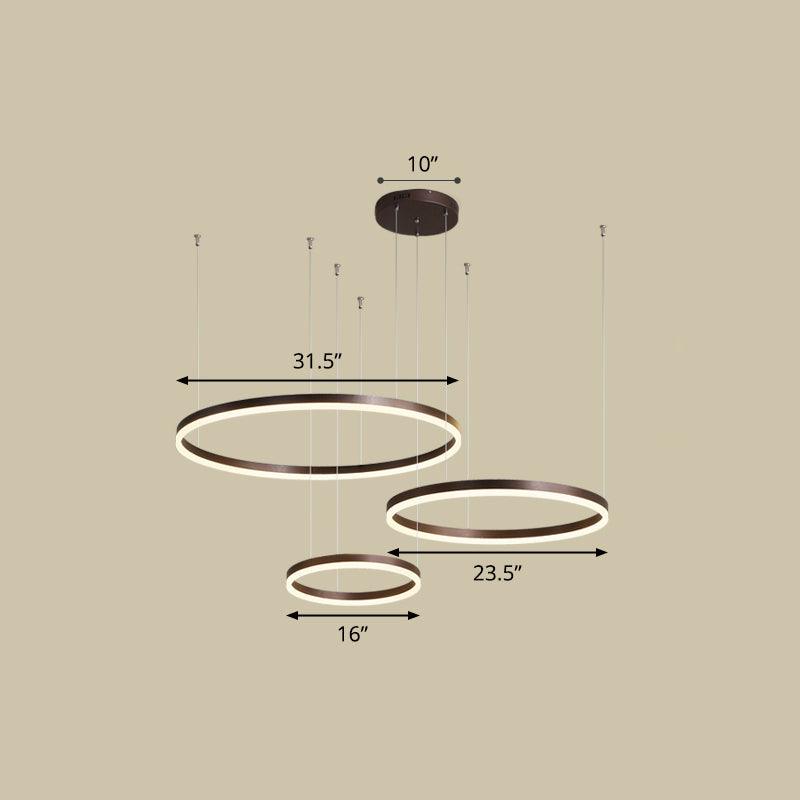 Aluminum Circular LED Pendant Lamp Simplicity Chandelier Light - Rebooters