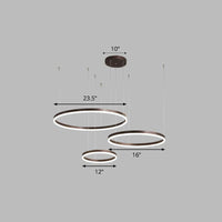 Aluminum Circular LED Pendant Lamp Simplicity Chandelier Light - Rebooters