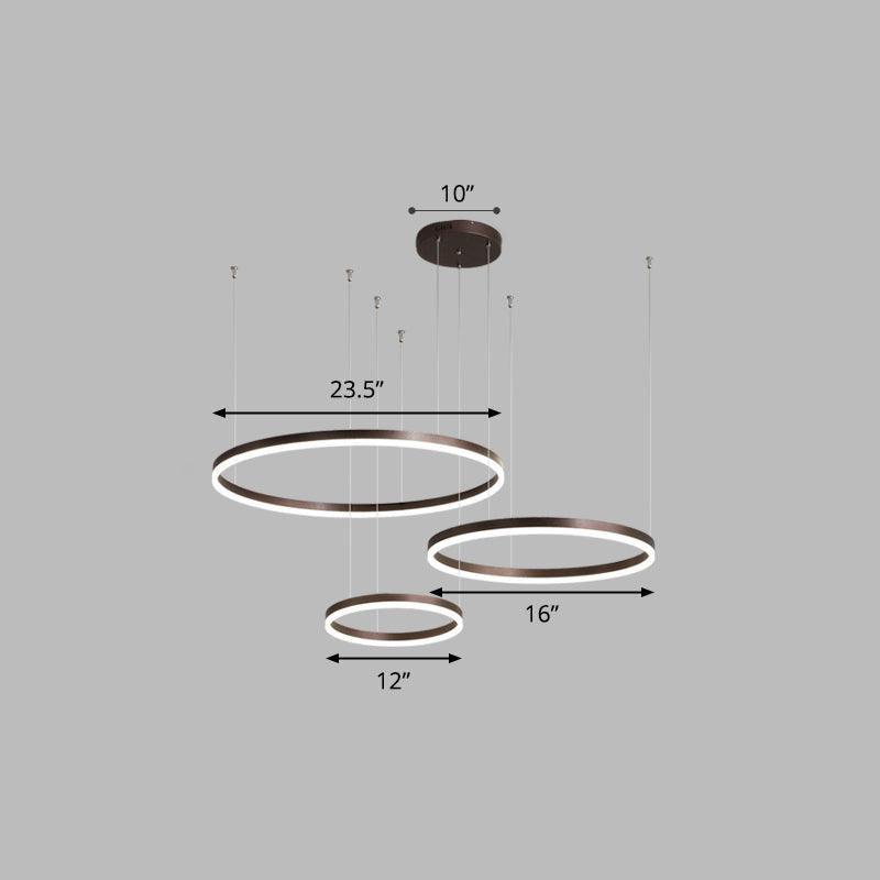 Aluminum Circular LED Pendant Lamp Simplicity Chandelier Light - Rebooters