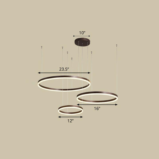 Aluminum Circular LED Pendant Lamp Simplicity Chandelier Light - Rebooters