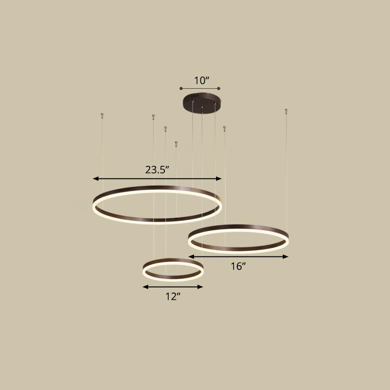 Aluminum Circular LED Pendant Lamp Simplicity Chandelier Light - Rebooters