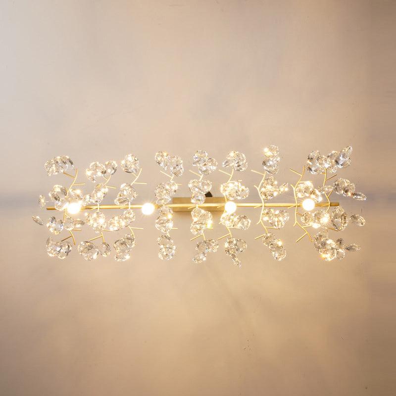 Beveled Cut Crystal Chandelier Country Brass Finish Leaf Lamp - Rebooters