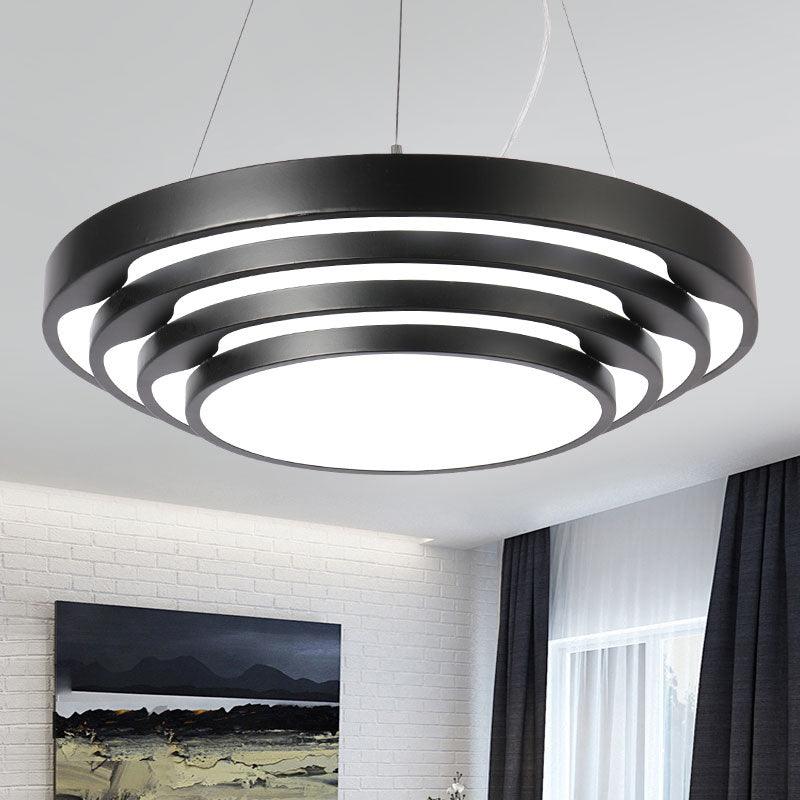 Modern LED Hanging Light Layered Round Chandelier for Office - Rebooters