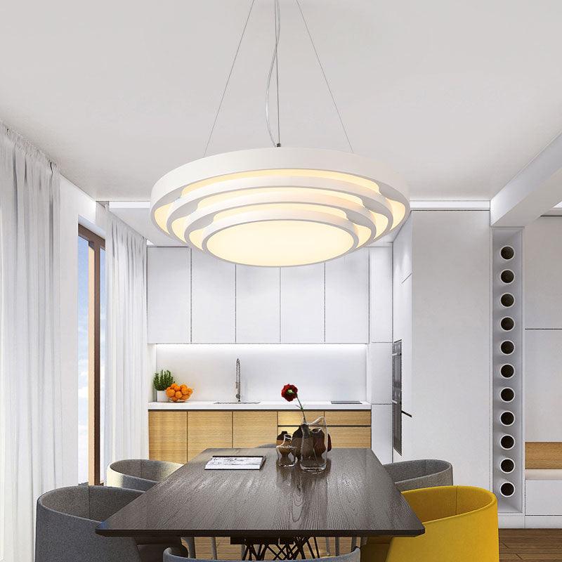 Modern LED Hanging Light Layered Round Chandelier for Office - Rebooters