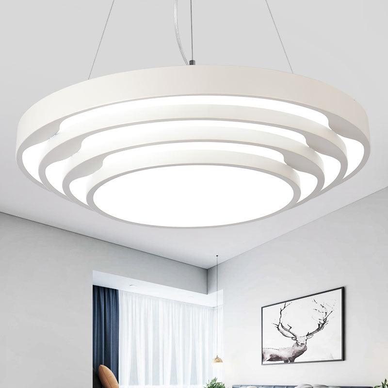 Modern LED Hanging Light Layered Round Chandelier for Office - Rebooters
