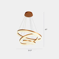 Acrylic Loop LED Ceiling Chandelier Gold Finish Dining Light - Rebooters