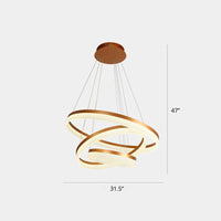 Acrylic Loop LED Ceiling Chandelier Gold Finish Dining Light - Rebooters