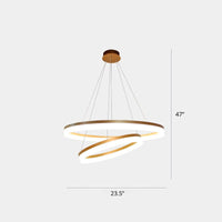 Acrylic Loop LED Ceiling Chandelier Gold Finish Dining Light - Rebooters