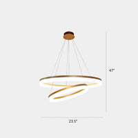 Acrylic Loop LED Ceiling Chandelier Gold Finish Dining Light - Rebooters