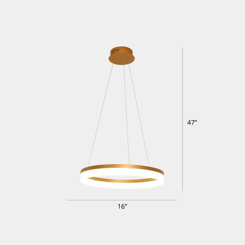 Acrylic Loop LED Ceiling Chandelier Gold Finish Dining Light - Rebooters