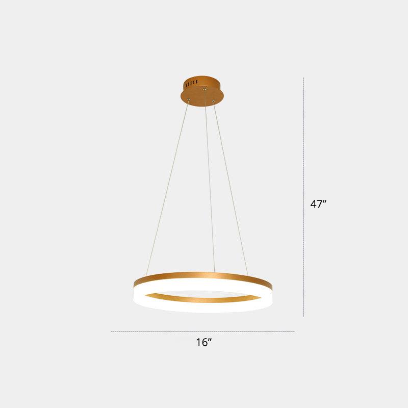 Acrylic Loop LED Ceiling Chandelier Gold Finish Dining Light - Rebooters