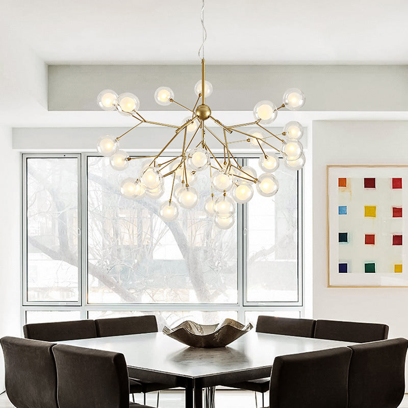 Double Glass Bubbles Chandelier Postmodern Style Pendant Lamp - Rebooters