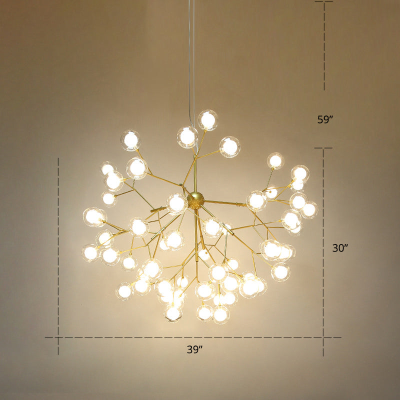 Double Glass Bubbles Chandelier Postmodern Style Pendant Lamp - Rebooters
