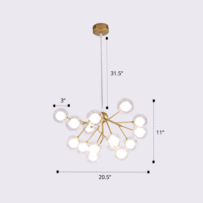 Double Glass Bubbles Chandelier Postmodern Style Pendant Lamp - Rebooters